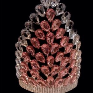 Elegant Pink and Silver Crystal Tiara